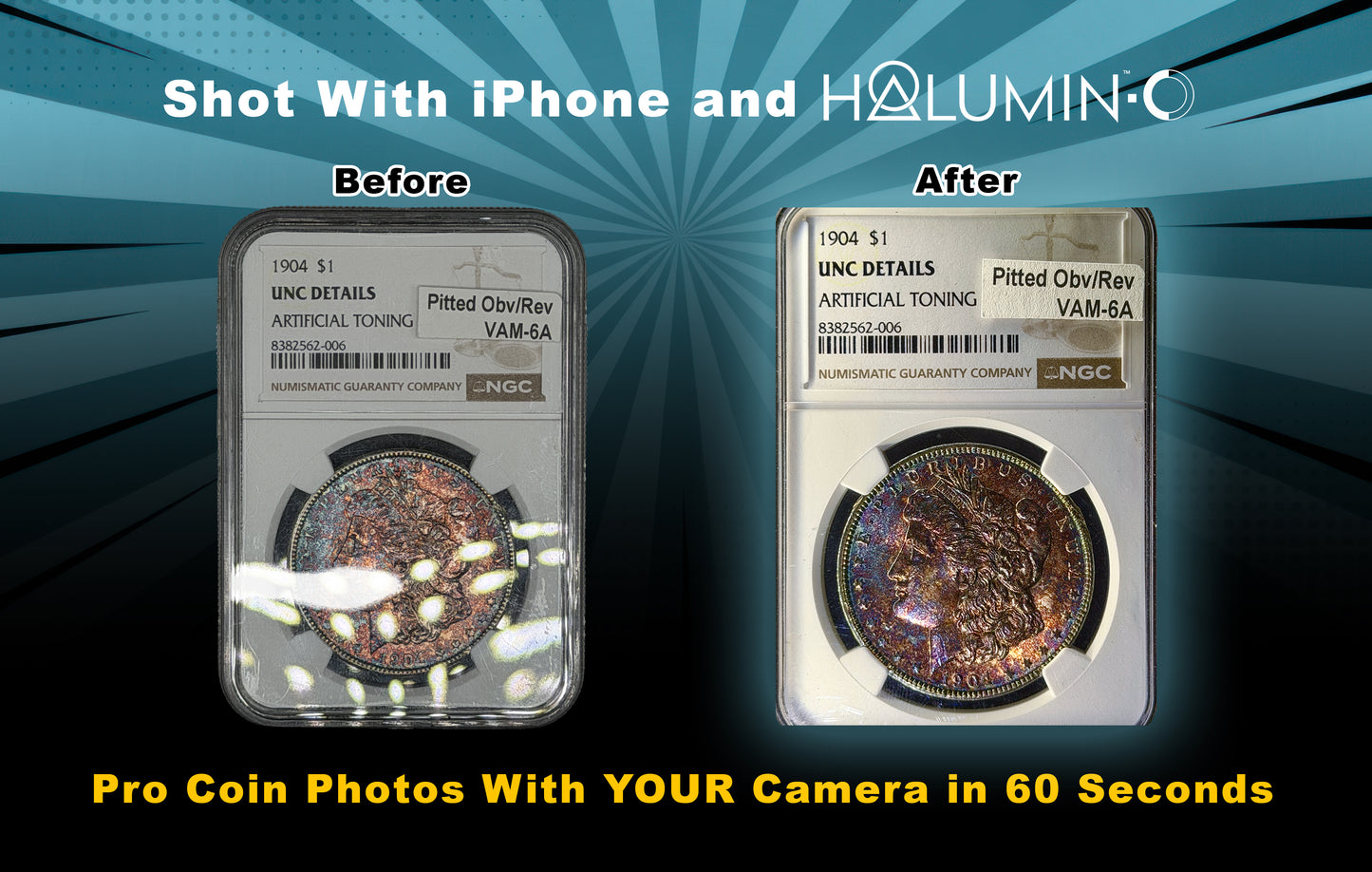 Halumin-C: Pre-Order The Ultimate Coin Photography and Small Collectables Illumination - Pro Photos Using Your Camera or Phone