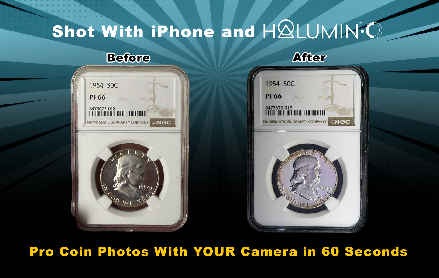 Halumin-C: Pre-Order The Ultimate Coin Photography and Small Collectables Illumination - Pro Photos Using Your Camera or Phone